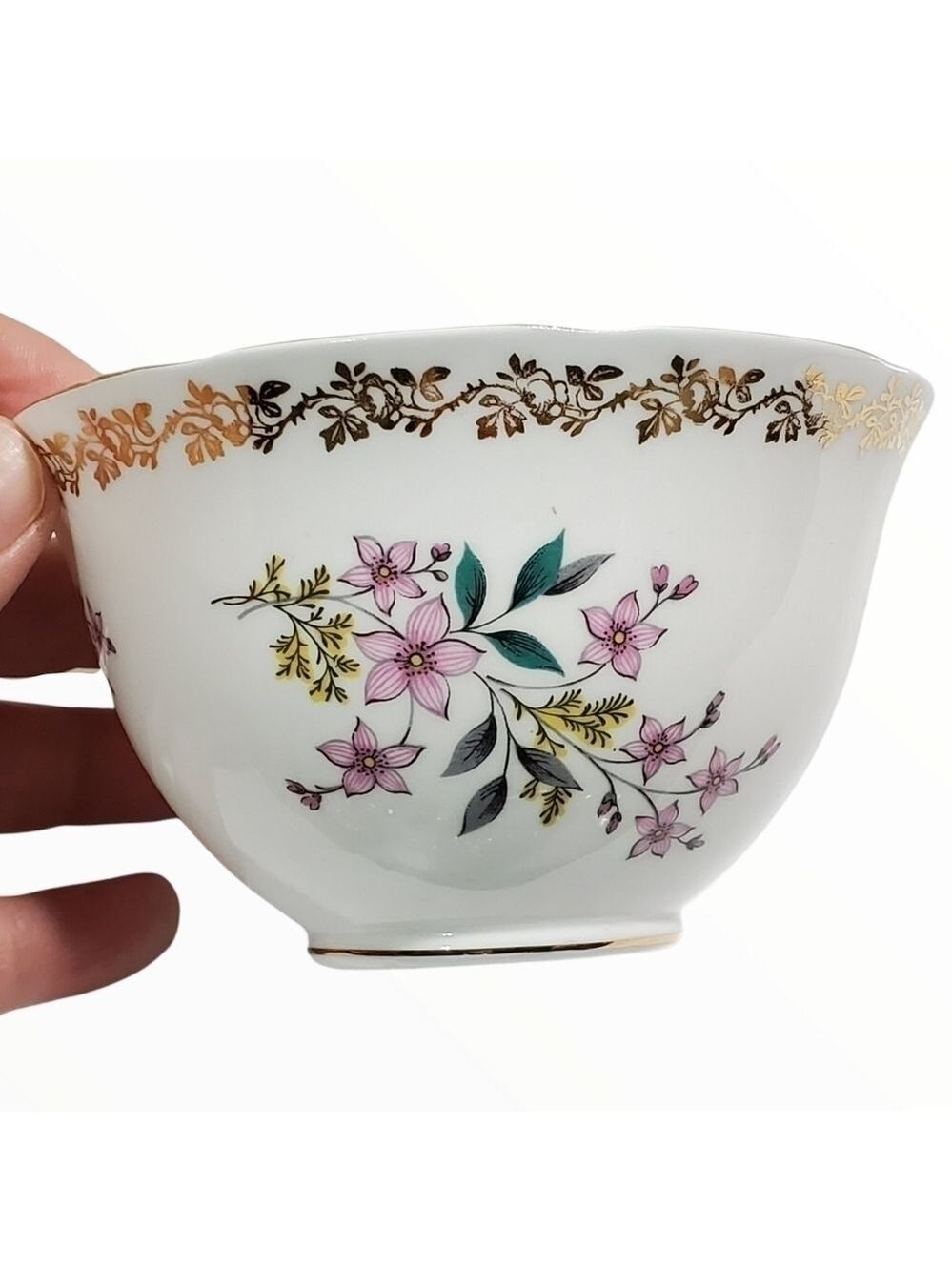 VTG Royal Grafton England fine China finger bowl 22k gold rim